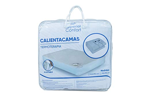 Imperial Confort - Calienta camas eléctrico de 5 temperaturas - Ajustable al colchón, tamaño doble, Color Blanco