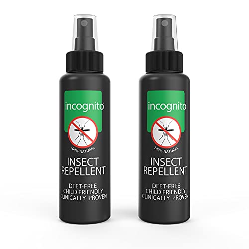 INCOGNITO Natural Anti-Mozzie Insect Spray (100Ml) (Pack of 2) Special Holida (100 ml) 2 Especial, Transparente, Double Pack (200ml)