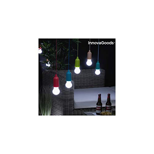 InnovaGoods Bombilla LED Portátil con Cordón, Aleatorio