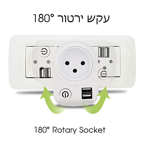 Israel adaptador de enchufe 16A con doble puerto USB Outlets Puerto zócalo 5V 2.1A Cargador Adaptador de corriente eléctrica del enchufe USB Smart Home inteligente zócalo