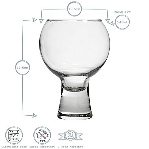 iStyle My Home 2 Piezas IKONIC Gin Vasos Set - Tallo Corto Globo español de Copa Balon Gin Tonic de Vidrio - 540ml