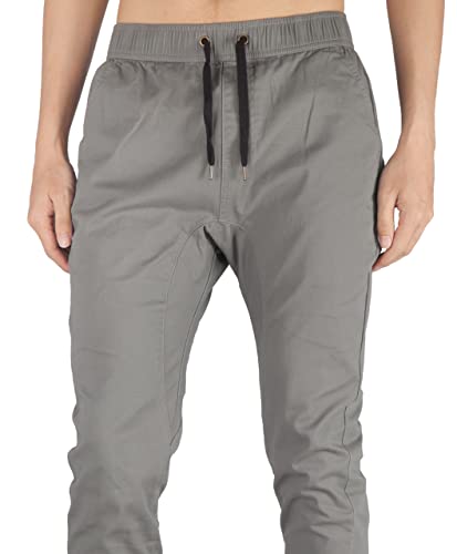 ITALY MORN Jogging Pantalones Harem Hombre Jogger Chino Tapered Sport Workwear (M, Medio Gris)