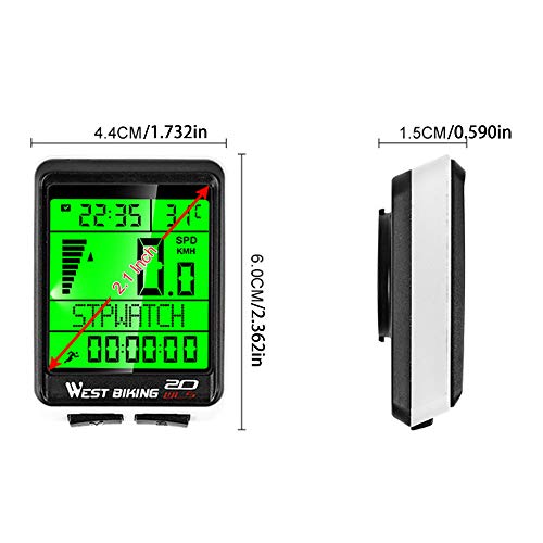 IWILCS Cuentakilómetros Bicicleta, Velocímetro inalámbrico Bicicleta, Computadora de Bicicleta Impermeable, Velocímetro Bici, con Pantalla LCD y 5 Idiomas