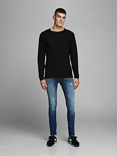 JACK & JONES Basic O-Neck tee L/S Noos Camisa Manga Larga, Negro (Black), XL para Hombre