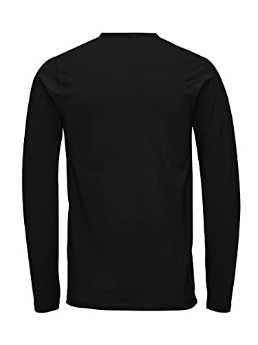 JACK & JONES Basic O-Neck tee L/S Noos Camisa Manga Larga, Negro (Black), XL para Hombre