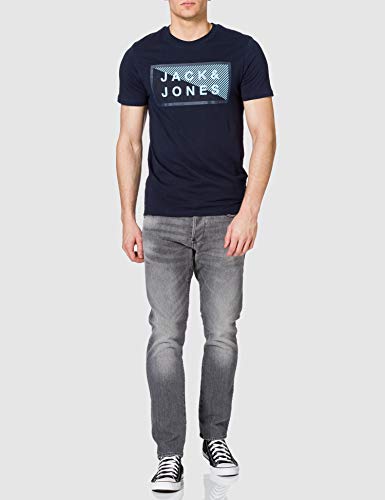 Jack & Jones Jcoshawn Noos-Camiseta de Manga Corta con Cuello Redondo, Navy Blazer/Fit: Slim, M para Hombre