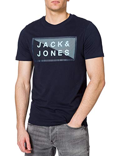 Jack & Jones Jcoshawn Noos-Camiseta de Manga Corta con Cuello Redondo, Navy Blazer/Fit: Slim, M para Hombre