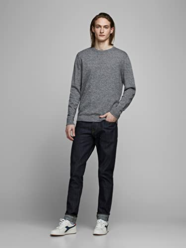 Jack & Jones Jjebasic Knit Crew Neck Noos Suéter, Gris (Jet Stream), L para Hombre