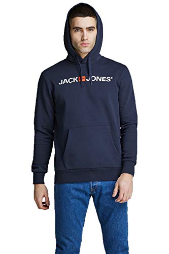 Jack & Jones Jjecorp Logo Sweat Hood Noos_12137054 Sudadera con Capucha, Azul (Navy), XL para Hombre