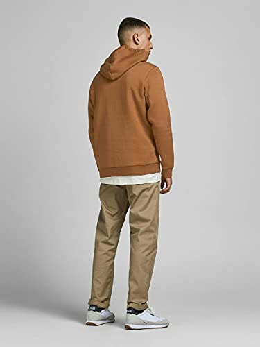 Jack & Jones Jormason Sweat Hood Sn Sudadera, marrón, L para Hombre