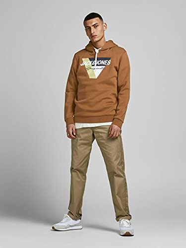 Jack & Jones Jormason Sweat Hood Sn Sudadera, marrón, L para Hombre