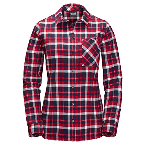 Jack Wolfskin 1402481-7940002 Camiseta, Red Blue Checks, S para Mujer