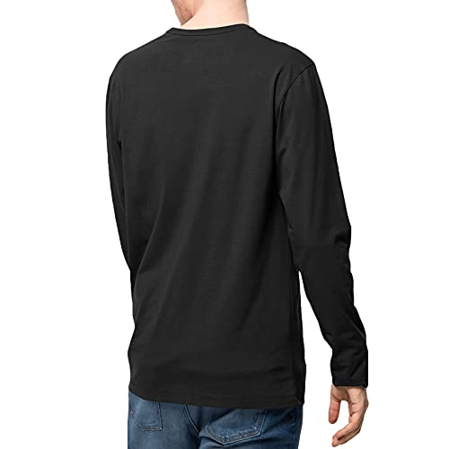 Jack Wolfskin Essential - Camiseta de Manga Larga para Hombre, Hombre, Color Negro, tamaño Large