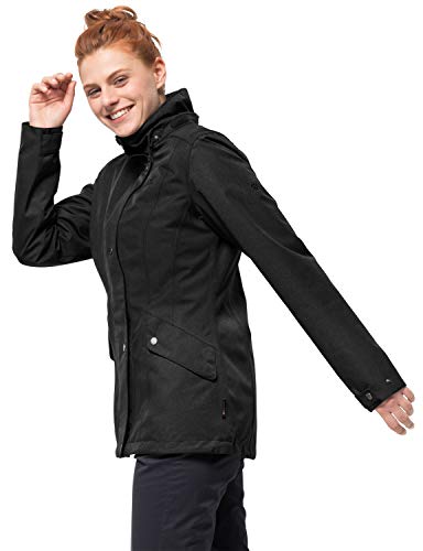 Jack Wolfskin Park Avenue - Chaqueta de invierno impermeable para mujer, Mujer, Chaqueta de invierno impermeable., 1107743, negro, small