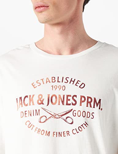 JACK&JONES JPRBLUMAX Logo LS tee Crew Neck FST Camisa Manga Larga, Cloud Dancer/Fit:STD FIT, XL de los Hombres