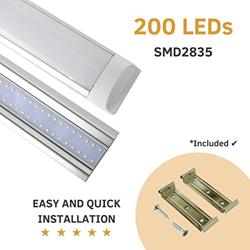 JANDEI - Pack 2 Regletas LED Slim Con Tiras De LED Integradas 36W, Blanco Neutro 4200K, Lámparas para Zonas de Trabajo, Zonas Industriales, Hogares