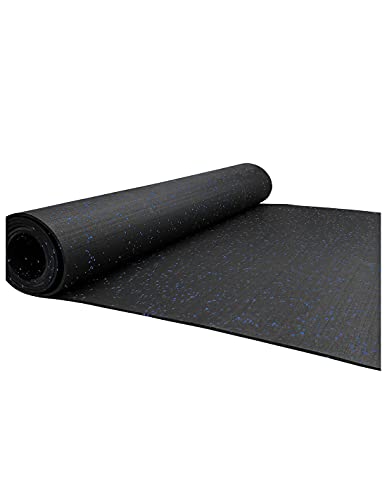 Jardin202 - Esterilla de Ejercicio y Fitness Especial para Gimnasios | Sport Premium | Moteado Azul | Base Negra | 1'25m (Ancho) x 4m (Largo) (6mm de Altura)