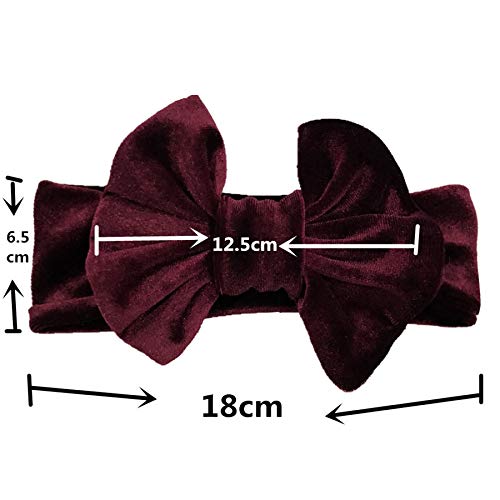 JasCherry Terciopelo Hecho Mano 11 Colores/Set Hair Ties Diademas con Nudo Grande Diademas Elásticas Diademas Suaves para Bebés Accesorios para el Cabello para Bebés Tocados para Fiestas de Niñas