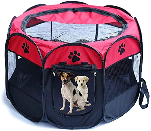 Jaula estilo parque para mascotas de Meiying, ideal para perros y gatos, portátil, plegable, caseta de ejercicio, para uso en interiores y exteriores