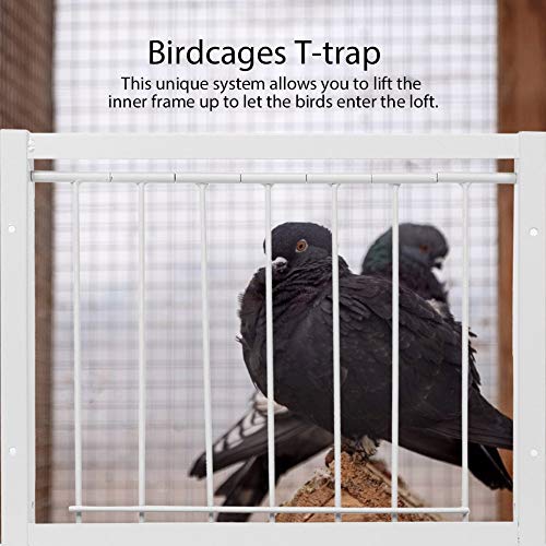 Jaula para pájaros T-Trap Puerta de Hierro para casa Trampa de Entrada para pájaros de Alta Resistencia Ventana unidireccional Cortina para Puerta Barras en T de Hierro para Pigeon (30 * 26cm)