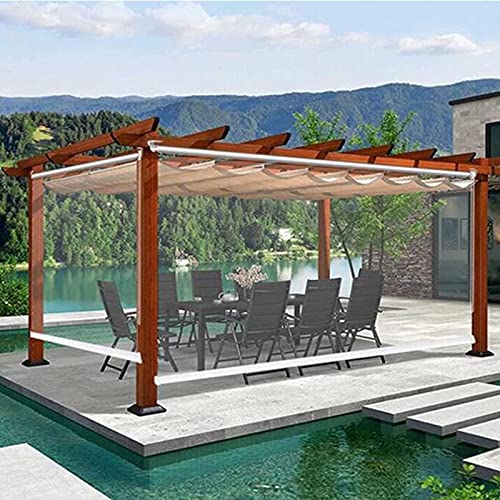 Jcnfa-Persianas Exterior Impermeable Persianas Enrollables Transparentes con Accesorios de Ganchos, para Pérgola de Porche de Balcón Al Aire Libre, Cortina Enrollable de Plástico Transparent,Amplio 8