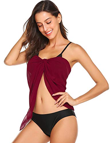 JFAN Traje de Baño para Mujer Vestido Envolvente Traje de Baño Chal de Gasa Pareo de Playa Falda de Pareo Tropical（G,Talla única