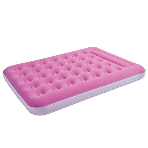 Jilong Unisex - Cama de Camping para Adultos 2 Personas Easigo Pink 190 x 135 x 22 Terciopelo colchón de Aire Cama de Invitados Cama de Viaje Personas