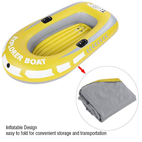 Jinyi Bote Inflable, Canoa de Kayak Inflable de PVC, Bote de Aire de Remo para 1-2 Personas para niños y Adultos, Bote de balsa Inflable para Pesca, Buceo a la Deriva, Carga de 90 kg, Dos