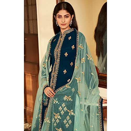 JIVRAJ FASHION Hermoso traje indio Anarkali Soft Net salwar Kameez Pakistani Shalwar Kameez Designer Party Wear Étnico cosido listo para usar (Opción 1, XXS UK 6 Cofre 34 Cintura 30 Caderas 36)