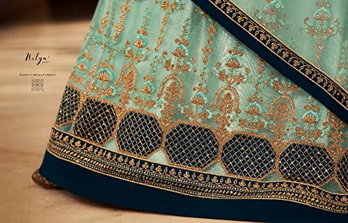 JIVRAJ FASHION Hermoso traje indio Anarkali Soft Net salwar Kameez Pakistani Shalwar Kameez Designer Party Wear Étnico cosido listo para usar (Opción 1, XXS UK 6 Cofre 34 Cintura 30 Caderas 36)