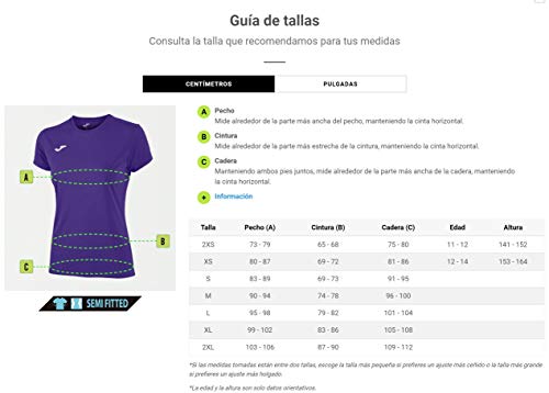 Joma Combi Camiseta Deportiva para Mujer de Manga Corta y Cuello Redondo, Verde (Verde Flúor), L