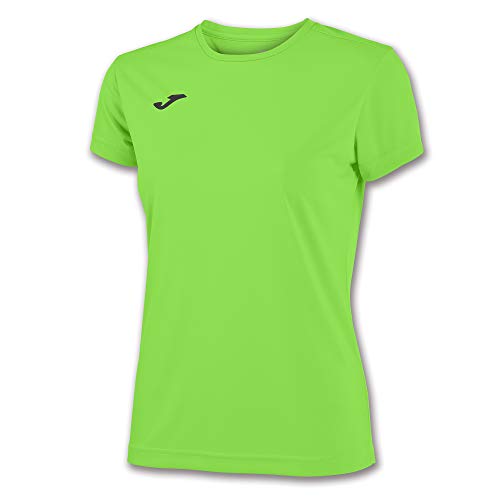 Joma Combi Camiseta Deportiva para Mujer de Manga Corta y Cuello Redondo, Verde (Verde Flúor), L