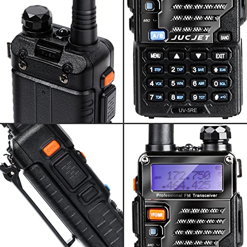 JUCJET UV 5RE Walkie Talkie hasta 128 Canales 50 CTCSS y 104 CDCSS, Radiocomunicación 1W Double Bande VHF/UHF Radio (1pc)