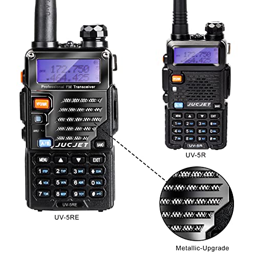 JUCJET UV 5RE Walkie Talkie hasta 128 Canales 50 CTCSS y 104 CDCSS, Radiocomunicación 1W Double Bande VHF/UHF Radio (1pc)