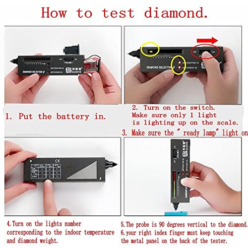 JZK Portable electrónico probador de diamante para el diamante, zafiro, rubí, cristal, ágata, jade, gemas dureza de piedras herramienta de prueba, Diamond Selector II V2