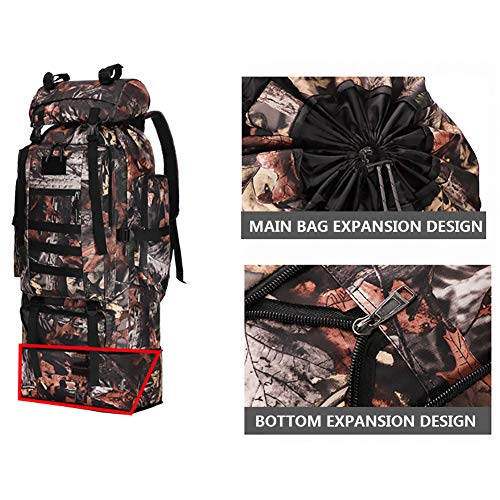 Kabxhueo 100L Gran Capacidad Mochila Crossfit, Bolsas de Asalto Impermeables de Camuflaje Plegable Mochila Supervivencia, Montañismo, Senderismo, Trekking, Acampada, Aventura o Viajes,Negro