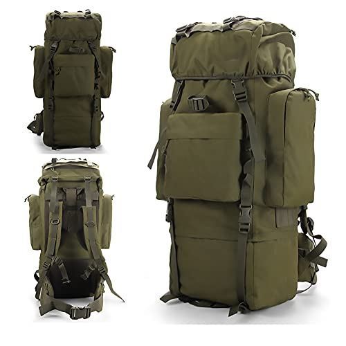 Kabxhueo Al Aire Libre 100l Gran Capacidad Mochila de Senderismo 900D Oxford Mochila Militar Mochila táctica montañismo Bolsa Camping Senderismo Militar Camuflaje Repelente al Agua,Verde