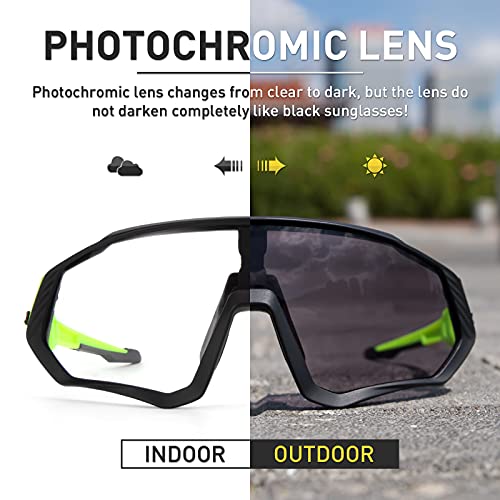 KAPVOE Gafas de Ciclismo Fotocromáticas con TR90 Gafas de Sol Deportivas Mujeres Hombres Running Transparente MTB Accesorios de Bicicleta 20A