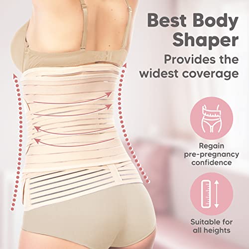 KeaBabies Envoltura De Recuperación De Apoyo del Vientre Posparto 3 en 1 - Banda De Vientre para Posnatal, Embarazo, Maternidad - Fajas para Mujeres Body Shaper (Una Tamaño)