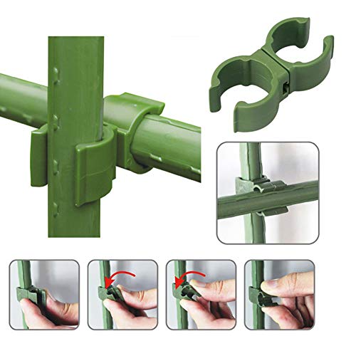 Keebgyy 36 conectores de caña de enrejado para plantas, accesorios de ratán para escalar, conectores de plantas, clip para jaulas de tomate de jardín (16 mm)