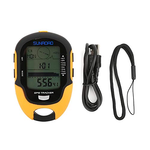 Keenso Altímetro electrónico GPS para Exteriores, FR510 ABS IPX4 Grado Impermeable Medidor de altitud para navegación al Aire Libre Temperatura Humedad Brújula GPS Altímetro electrónico