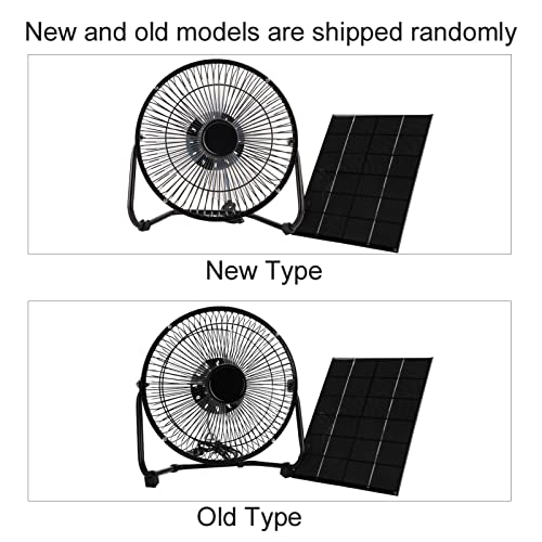 Keenso Ventilador con energía Solar, USB 8 Pulgadas 5.2W 6V Ventilador de enfriamiento al Aire Libre de Hierro Ventilador de Panel Solar Camping Mini Ventilador Solar para Viajar Toldo de Camping