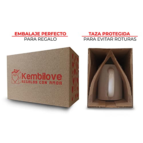 Kembilove Taza regalo Profesores – Tazas Desayuno para Fin de Curso – Regalos originales para Maestros – Tazas originales con Mensaje Enseñar es dejar una huella color negra