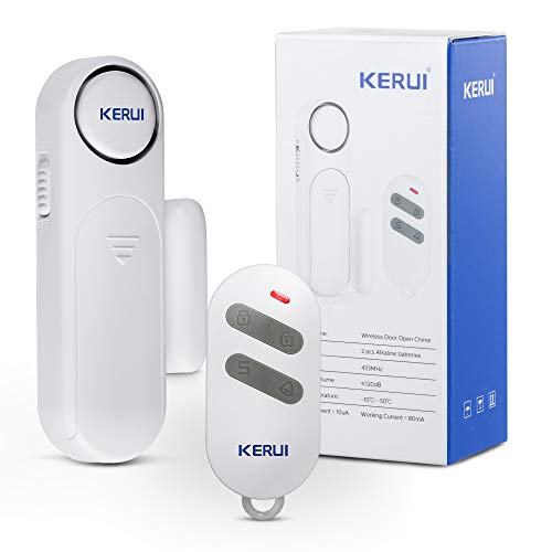 KERUI D121 Sensor de Alarma para Puertas y Ventanas, Alarma Antirrobo con Control Remoto, Alarma de Timbre de 120dB, Sistema de Seguridad para el Hogar Expandible- para Niños, Refrigeradores, Tiendas