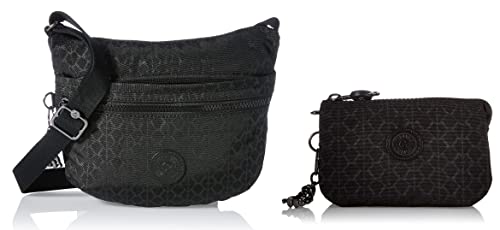 Kipling ARTO, Bandolera para Mujer, Multicolor (Signature Emb), s + Damen Creativity S Pouches Cases, Multicolor (Signature Emb)