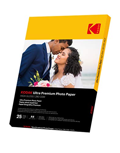 Kodak 9891261 - Papel fotográfico (280 g/m2, brillante, formato A4, 21 x 29,7 cm), impresión por inyección de tinta