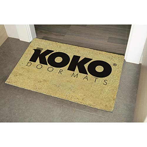 KOKO DOORMATS Felpudo Entrada casa Perro, Felpudo Original Cuidado con el Perro | Felpudos Originales y Divertidos para Entrada casa Puerta, terraza o jardín | Fibra de Coco y PVC | 40x60x1.5 cm