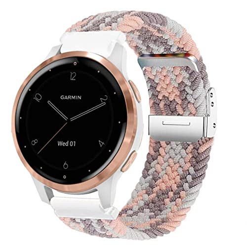 Krudary Correa elástica de nailon para Garmin Vivoactive 4S/Venu 2S/Vivomove 3S, 18 mm, ajustable, transpirable, suave, elástica, para Fossil Q Venture Gen 4 HR/Gen 3, Mujer Gen 5E 42 mm