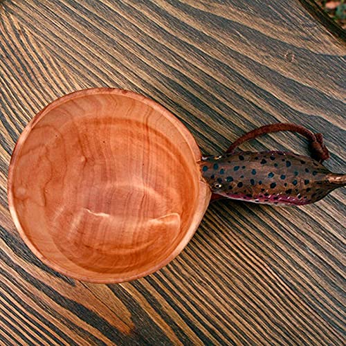 Kuksa-Taza De Madera Tallada A Mano, taza De Madera De Animales De Kuksa Guksi, taza De Madera Con Forma De Animal Portátil Para Acampar Y Beber Taza Tallada A Mano Al Aire Libre Con Cordón De Madera