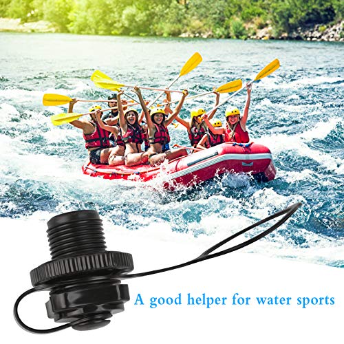 Kulannder Adaptador de válvula de Aire, 6 Piezas, válvula Boston, Aire para Bote Inflable, válvula de Aire en Espiral para Bote Inflable para Bote Inflable, Kayak, Camas de Aire (Negro)